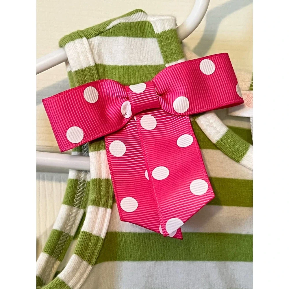 18 Month Bonnie Baby Ruffle Dress - Green/Pink/Sparkles - Many Patterns - Picture 6 of 7